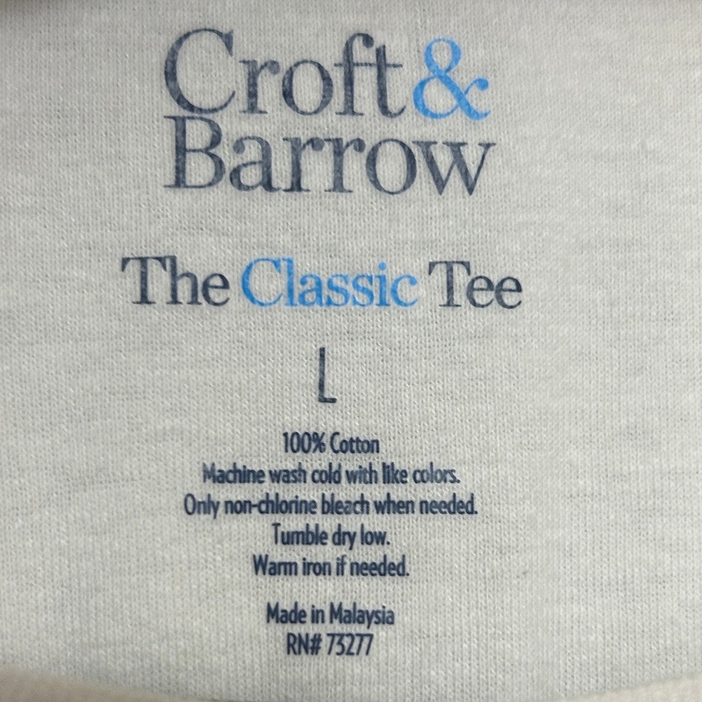 Croft & Barrow The Classic Tee Women L White Long Sleeve Cotton Crewneck Basic - Picture 3 of 5